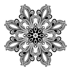 Vector hand drawn doodle mandala for coloring book. 