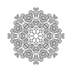 Vector hand drawn doodle mandala for coloring book. 