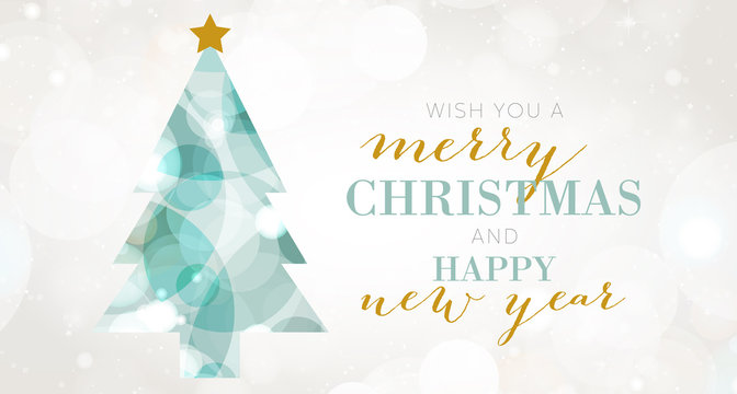 Christmas Tree, Merry Christmas and Happy New Year Background