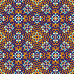 Ethnic floral seamless pattern