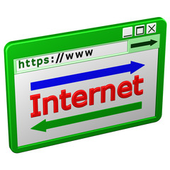 Web Browser window. 3D rendering.