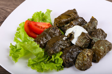 Dolma - stuffed meat in grape leaves