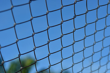 wire mesh steel with sky background