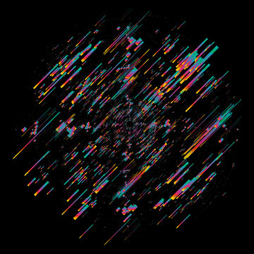 Abstract moving lines, future concept vector shape. Isolated on black background.