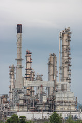 Oil Refinery factory Petroleum in sunset at twilight