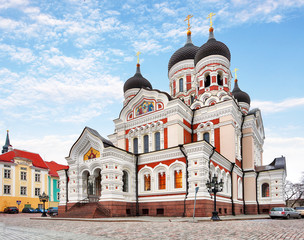 Alexander Nevsky Cathedral in Tallinn Old Town, Estonia - obrazy, fototapety, plakaty