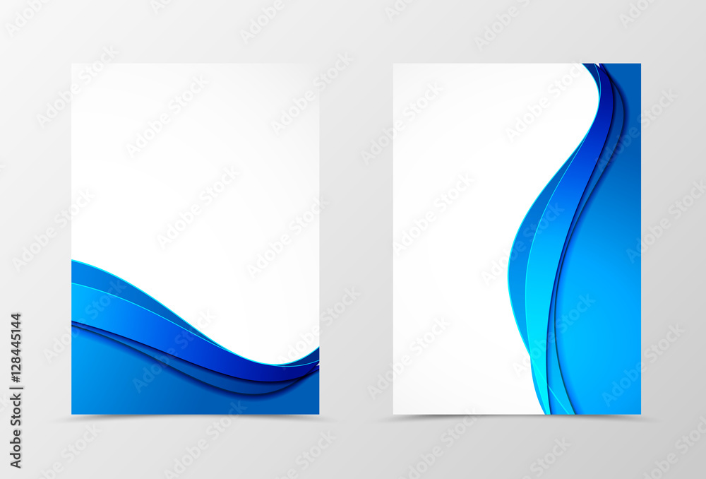 Poster front and back wave flyer template design