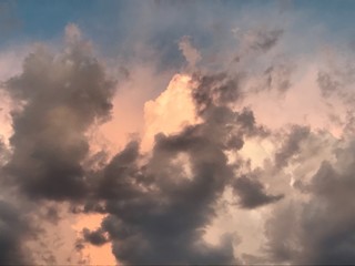 Fototapeta na wymiar storm clouds during a sunset