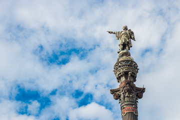 Fototapeta na wymiar Top of the Columbus Monument (Mirador de Colom) in Barcelona, Catalonia, Spain