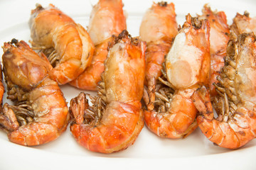 fried Shrimp  with olive oil