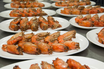 fried Shrimp  with olive oil