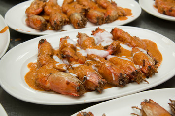 shrimp fried in a spicy coconut sauce