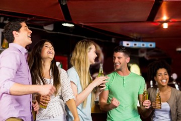 Smiling friends having fun