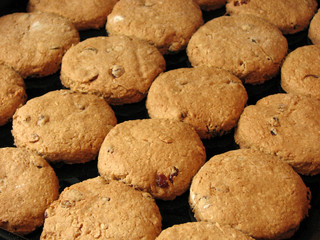 Oatmeal cookies with raisins