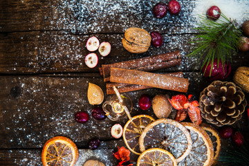 Xmas Symbols such as snow, nuts, and berries