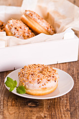 Sweet donuts with sprinkles. 