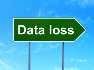 Information concept: Data Loss on road sign background