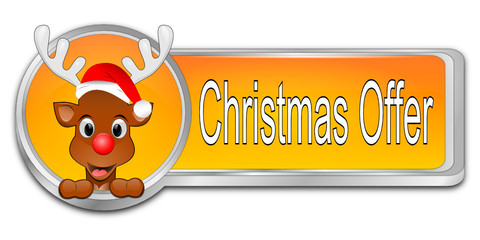 Christmas Offer button - 3D illustration