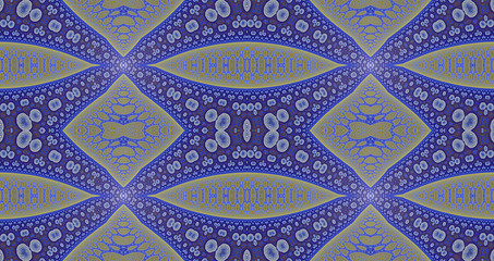 Abstract fractal high resolution seamless pattern background ideal for carpets, tapestries, fabric and wallpapers with a detailed abstract flower pattern in a grid