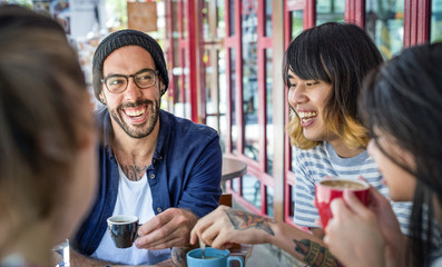 Group Of People Drinking Coffee Concept