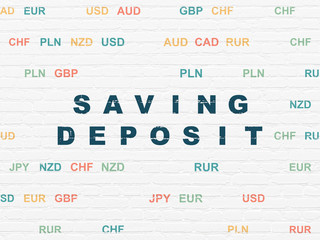 Money concept: Saving Deposit on wall background