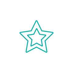 star rating five point pointed line icon blue on white