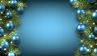 New Year background with Christmas balls.