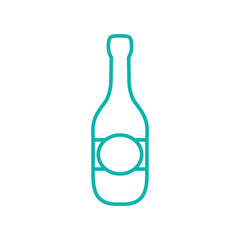 champagne bottle alcohol line outline icon