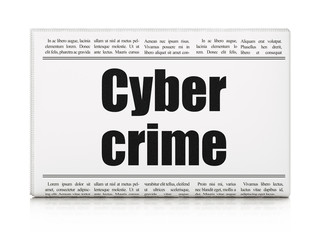 Obraz premium Security concept: newspaper headline Cyber Crime