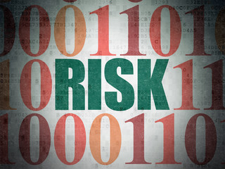 Finance concept: Risk on Digital Data Paper background