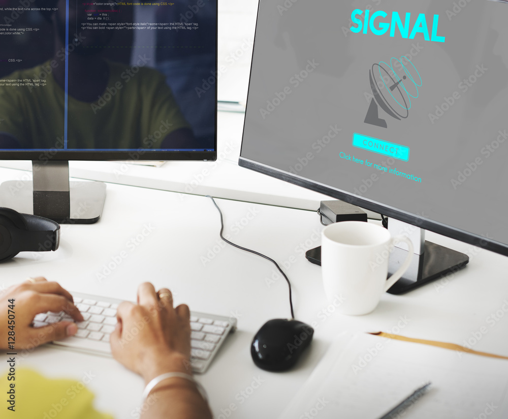Wall mural boardcast data transmission gps navigation concept