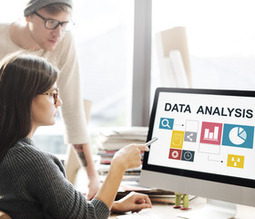 Fototapeta na wymiar Business Data Analysis Presentation Information Concept