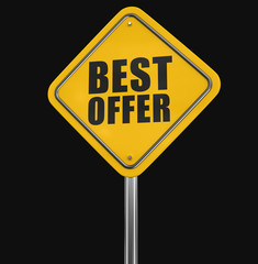 Best offer road sign. Image with clipping path