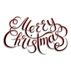 Merry Christmas lettering on a background. Vector illustration.