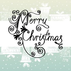 MERRY CHRISTMAS hand lettering, vector handmade calligraphy