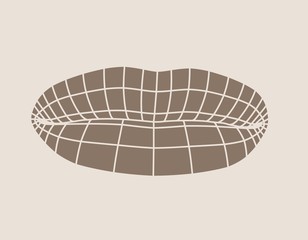 Wire frame polygonal female lips. Simple illustration for printing on T-shirt. Vector illustration of a woman lips symbol. Human lips design.