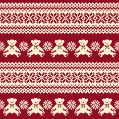 クマのノルディック柄,