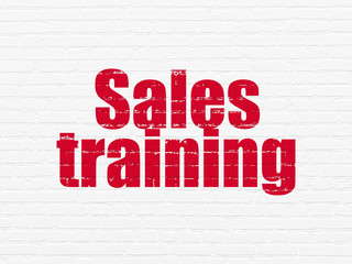 Advertising concept: Sales Training on wall background