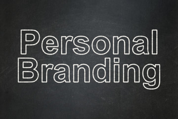 Obraz premium Advertising concept: Personal Branding on chalkboard background