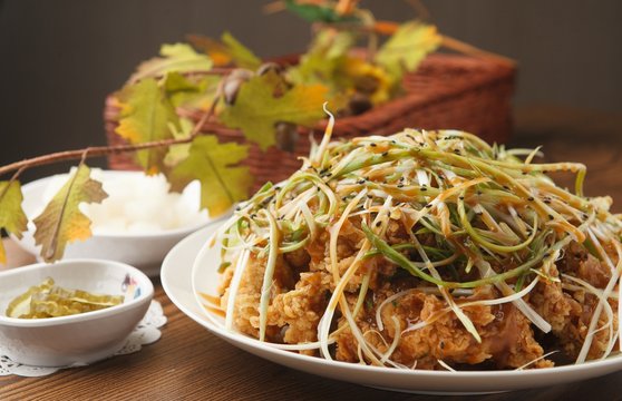 chicken with green onion, 파닭, padak