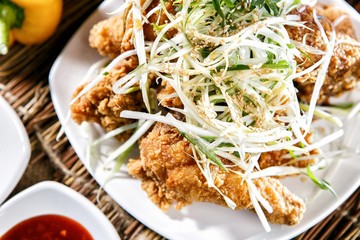 chicken with green onion, 파닭, paa dak, padak