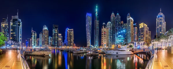 Keuken spatwand met foto Dubai Marina Bay, Verenigde Arabische Emiraten © boule1301