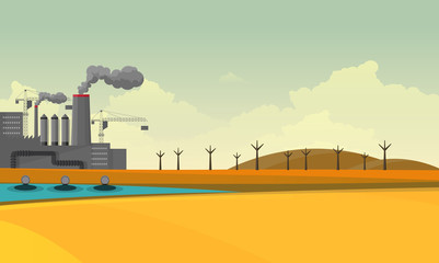 Vector Flat Illustration for Nature Pollution Designs.
