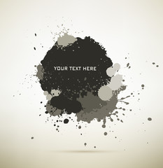Fototapeta premium black Ink splats with text space. vector ink splashes.