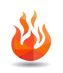 Red Fire icon isolated on white background