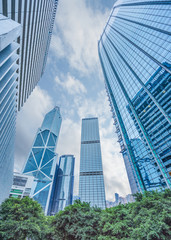 Fototapeta premium low angle view of skyscrapers in Shenzhen,China.