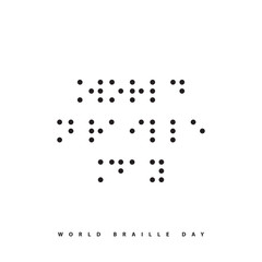 World Braille Day sign, message written in Braille alphabet. Vector graphics.