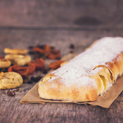 strudel with dried fruits