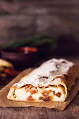 strudel with dried fruits