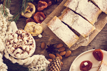 strudel with dried fruits